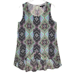 RELATIVITY Tunic Blouse High/low, Slit up the back Sleeveless Pull over So Cute